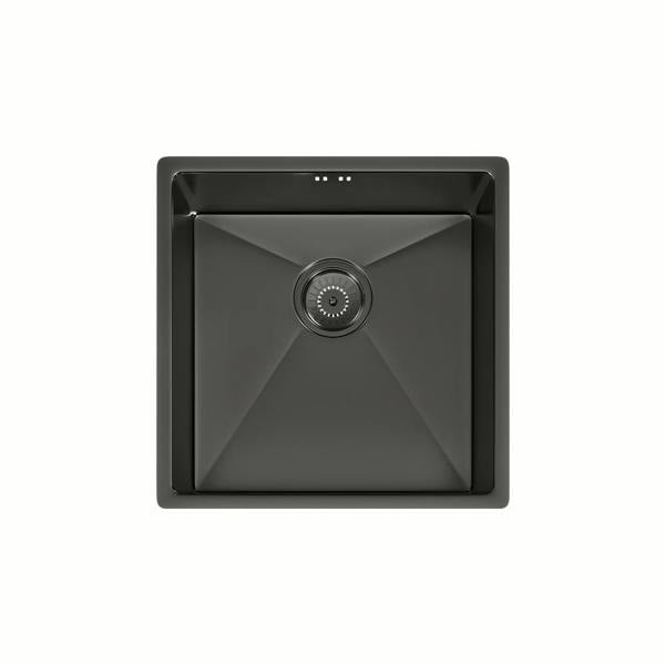 Flode Möckeln | 1.0 Bowl Stainless Steel Kitchen Sink | Inset or Undermounted | Strainer Waste Supplied | Gun Metal Finish