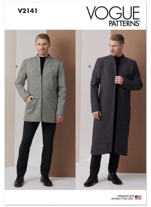 Vogue Sewing Pattern 2141, Coats, Jackets for Men, AA (34-36-38-40-42) - Intermediate