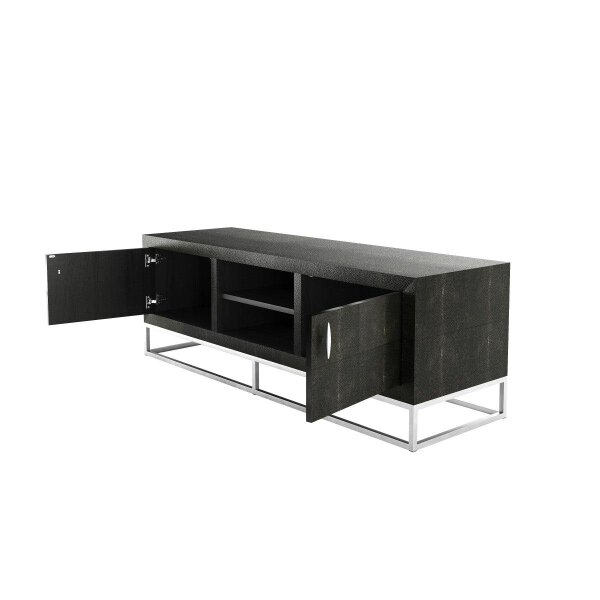 Wyld Haus Recife Black Shagreen 2 Door TV Unit