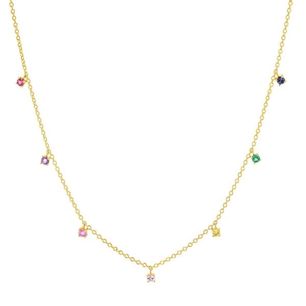 Gold Trip Rainbow Multi Gemstone Necklace