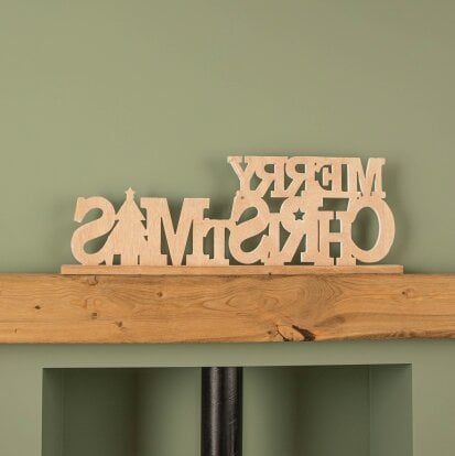 Samuel Alexander 80cm Red and Green Wooden Merry Christmas Table Top Sign