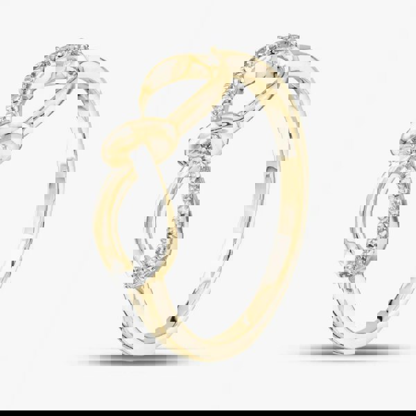 T. H. Baker 9ct Yellow Gold 0.10ct Brilliant Cut Diamond Bow Ring THR39179-10 (YG)