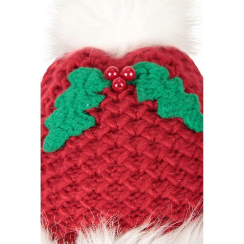 Mountain Warehouse Womens Mrs Claus Pom Pom Christmas Beanie - Red