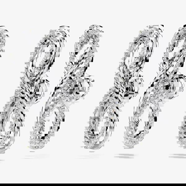 Swarovski Hyperbola Rhodium Plated White Infinity Earrings 5687269