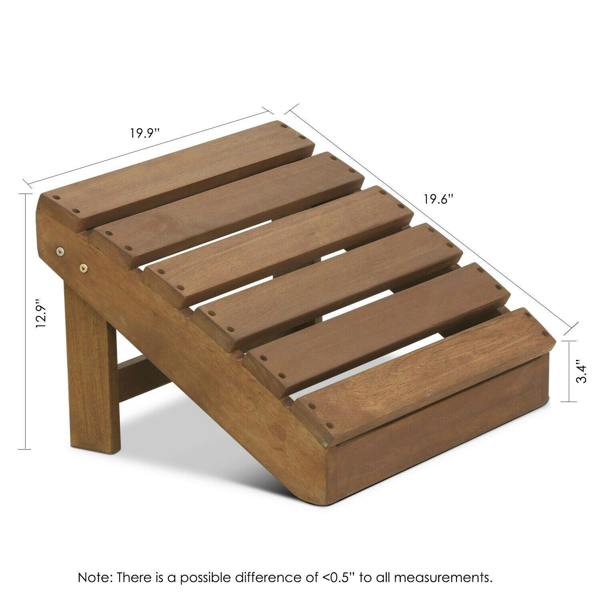 WALPLUS Tioman Hardwood Adirondack Footstool in Teak Oil | Modern Home Decor