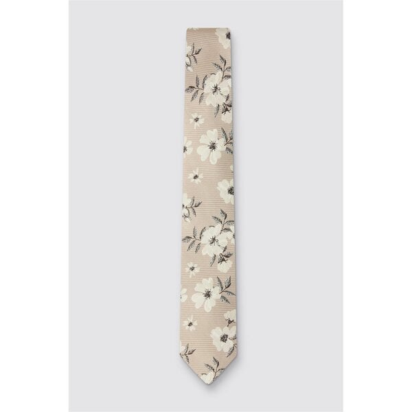 Ted Baker Ecru Magnolia Floral Silk Tie