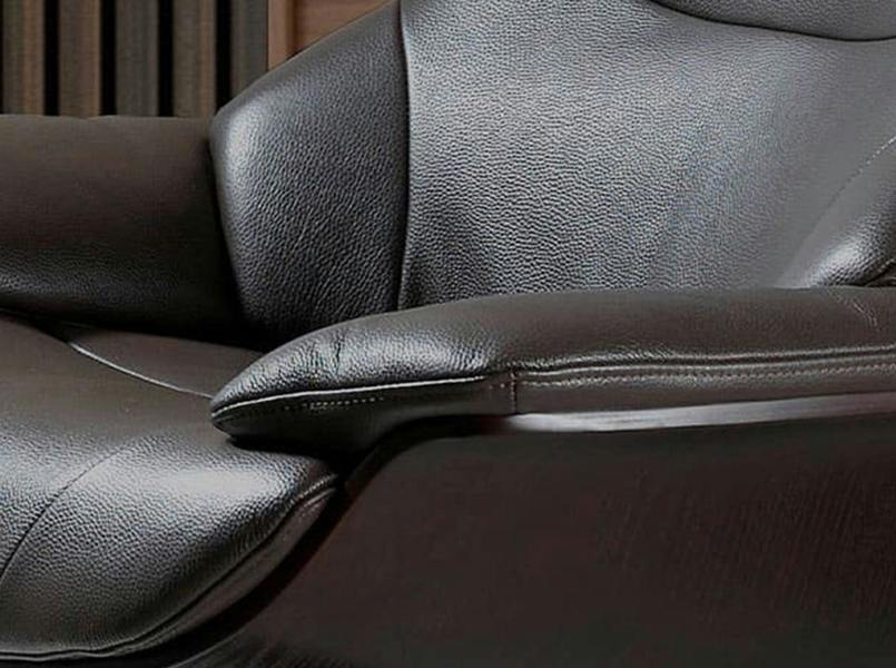 Angel Cerdá Chocolate Brown Leather Swivel Recliner Armchair 5022