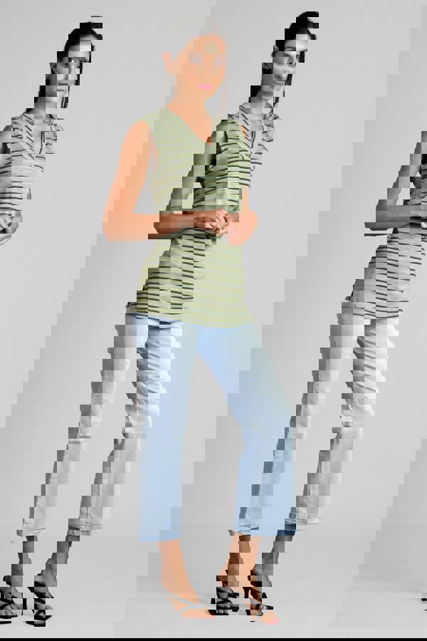 ENORSIA Light Blue Cropped Flared Buttoned Jeans