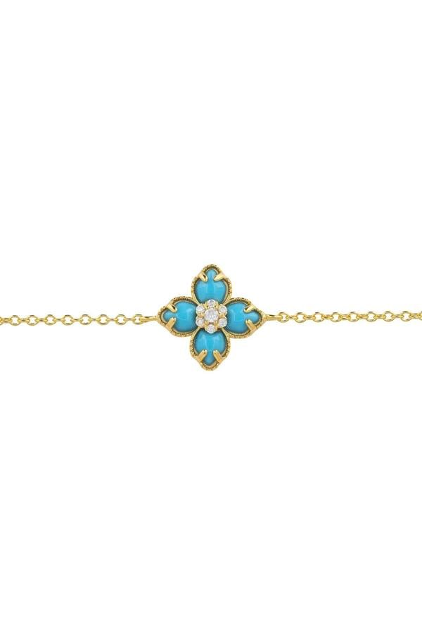Blue clover gold bracelet.