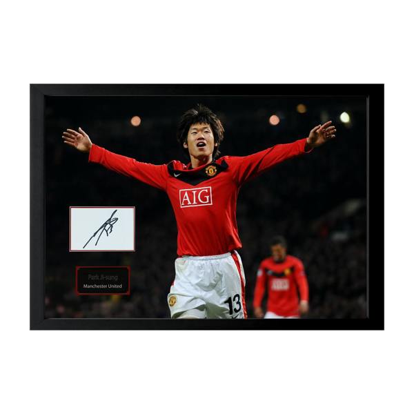 Park Ji-sung Signed Manchester United Cut Deluxe Mount Frame