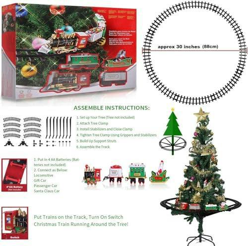 Shatchi Christmas Tree Train Set-Around the Tree Xmas decoration Realistic Sound Battery Operated image 4