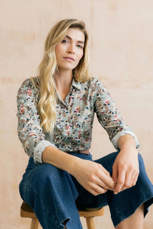 Lily & Me Patsy Organic Ditsy Shirt Ocean