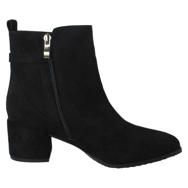 Spot On Ladies Spot On Wide Fit Zip Up Ankle Boots F51253