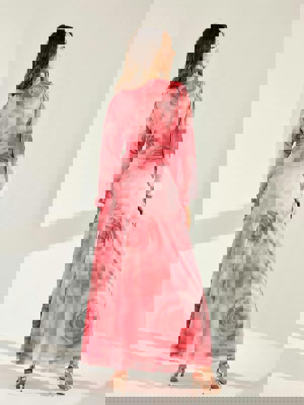 GWD Genevieve Floral Print Maxi Dress Petal Pink