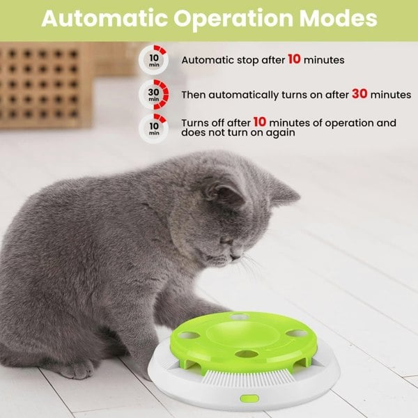 Dragodirect 8-Hole Interactive Cat Whack-a-Mole Toy Hunting Game with Feather & Mouse