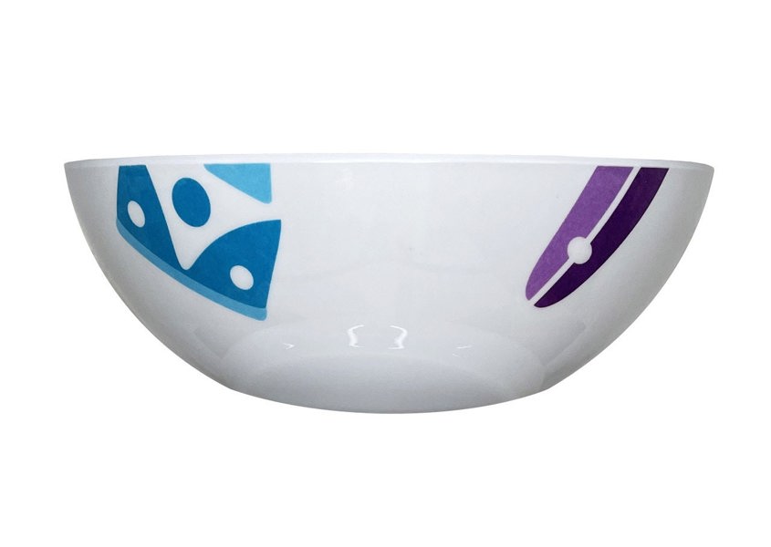 Picture of the Bowl from the Spring Bay Melamine Set by OLPRO,  on a white background, Melamine is a Camping dinner set.