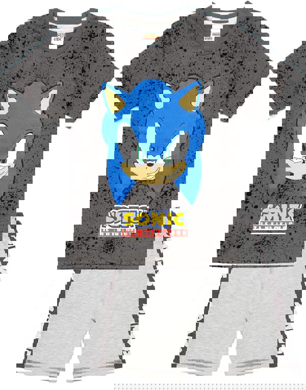 Sonic the Hedgehog Boys Grey Sonic Gaming Placement Print Short Sleeve Short Leg Pyjama Set