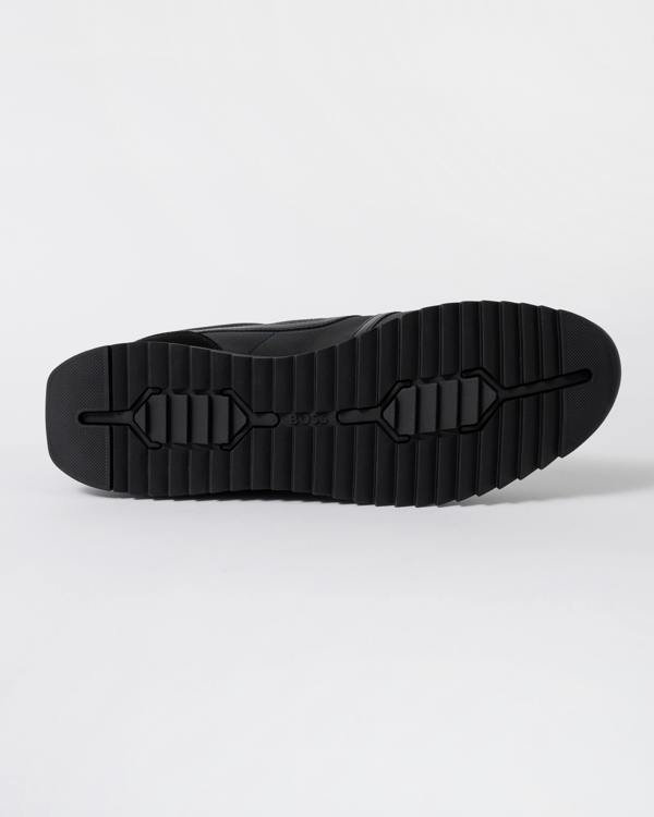 BOSS Orange Zayn Mens Logo Trainers with Faux Suede Trims - Black 005