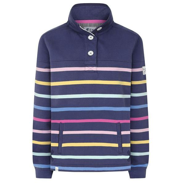Lazy Jacks Womens/Ladies Button Neck Sweatshirt - Prism Violet - 
