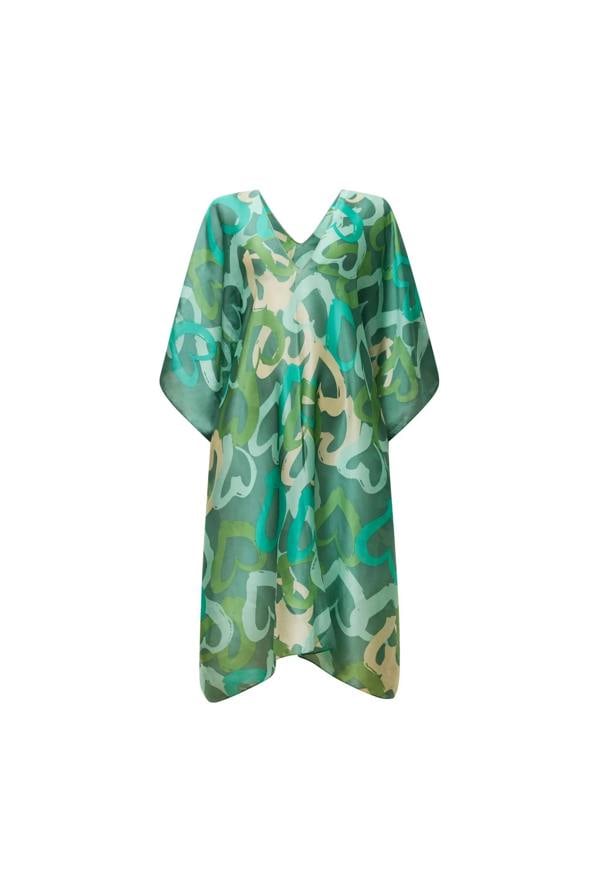 James Lakeland Green Heart Print Kaftan