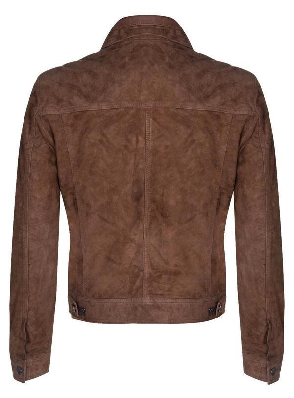 Infinity Leather Mens Suede Trucker Shirt Denim Leather Jacket