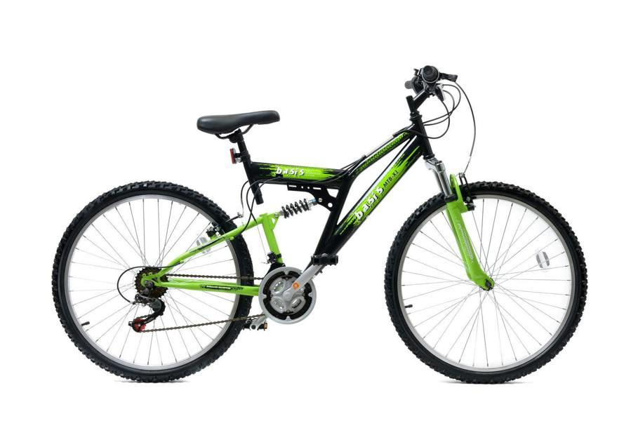 Basis Bikes Basis 2 Full Suspension Mountain Bike - 26" Wheel - 18 Speed Black Green