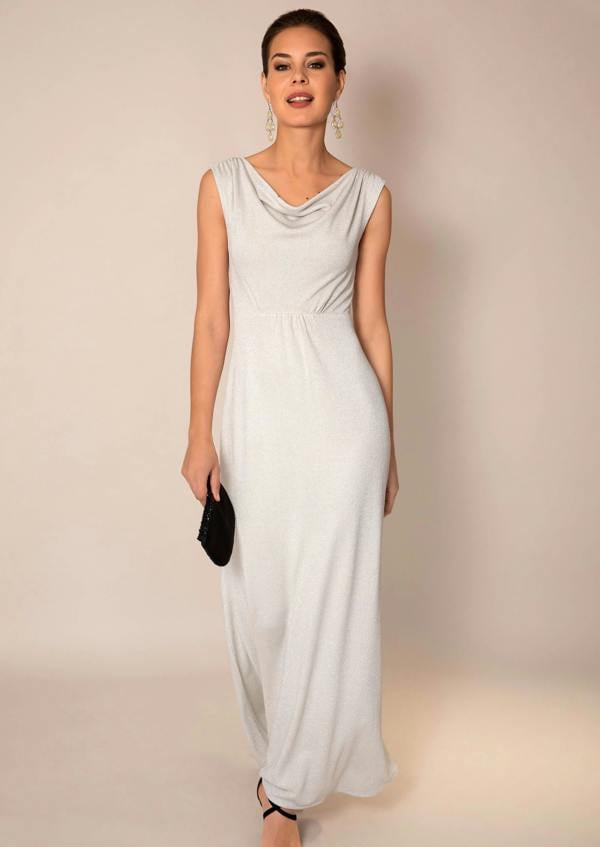 Alie Street London Cruise Cowl Neck Maxi Dress (Moonstone Shimmer)