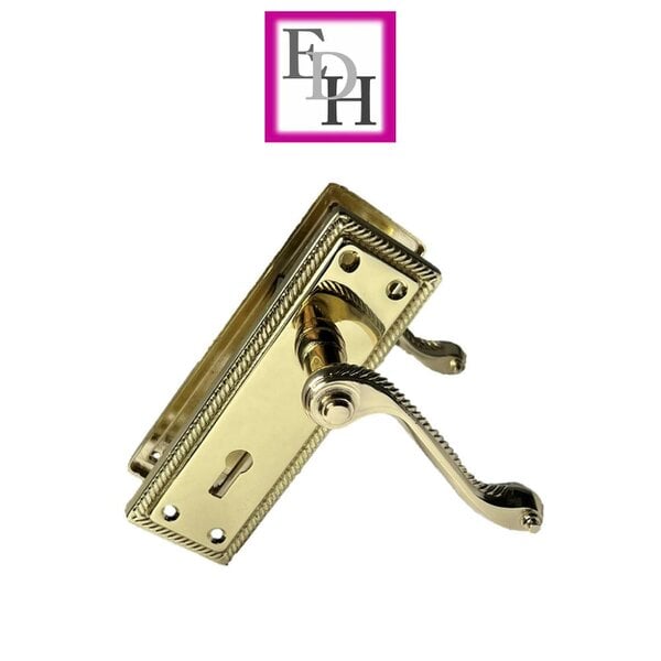 EDH Door Hardware Georgian Style Scroll Brass Finish Door Handles – Internal Door Handles