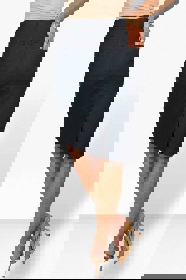 Paulo Due Women's Faux Leather Knee Length Skirt