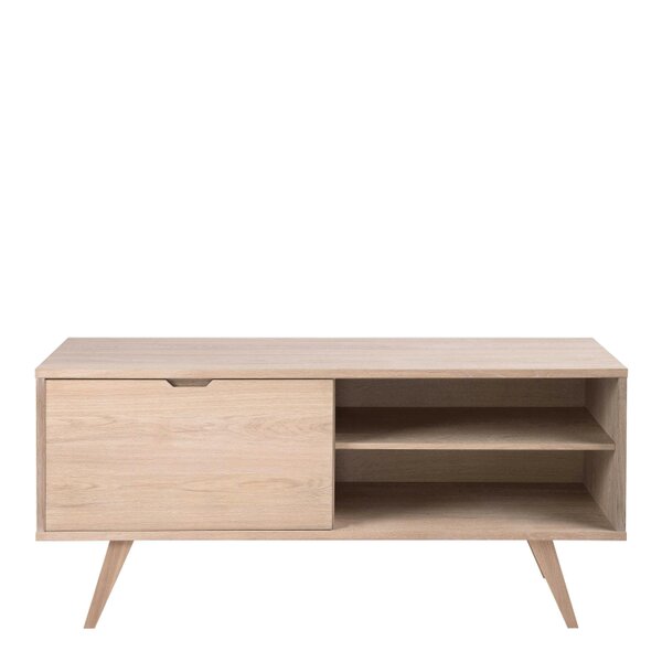 Wyld Haus Jyvaskyla White Oak Wood Sideboard 4 Drawers 1 Sliding Door