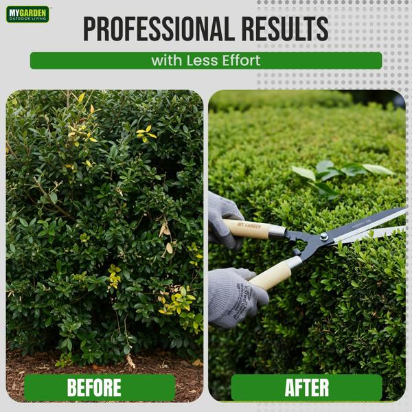 My Garden Outdoor Living My Garden Wooden Handle Hedge Shears 50 cm - Shear for Gardening with Hardened Carbon Steel Blade 3mm - Lightweight Durable
