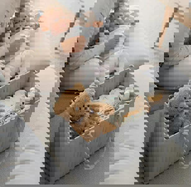 Anymom Anysort Mommy Diaper Bag Rectangular Line Pattern Basket Storage Stackers And Caddies Storage Organizer