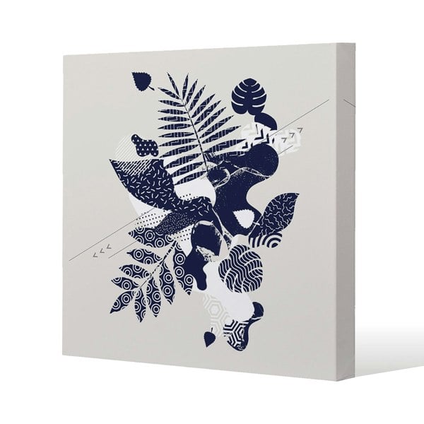 Benjamin Tate Design Decorative Leaf Prints Slim Style Canvas Print  75x75cm , 15mm Slim Real wood.