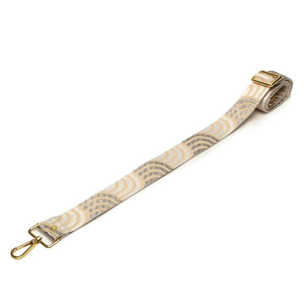 Elie Beaumont Crossbody strap - Cream Silver Art Deco