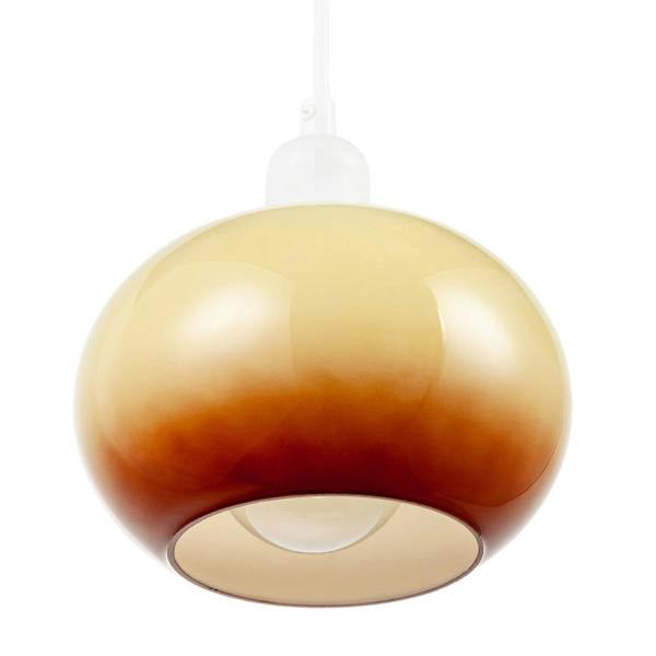 Gradient Amber Glass Globe Pendant Lamp Shade in Rounded Globe Form Image 4