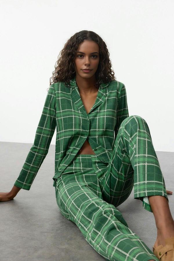 WOVCOR 2-Piece 100% Cotton Argyle Knit Pajama Set