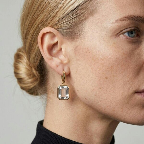 Uchi & Soto Shikaku Grey Stone Earrings