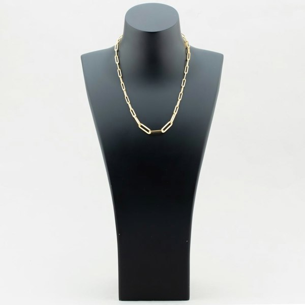 T. H. Baker 9ct Yellow Gold Elongated Oval Link Necklace CA017-18