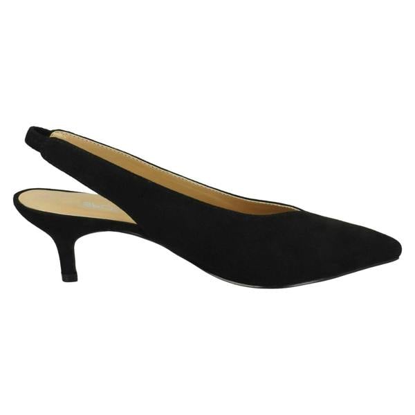 Spot On Ladies Spot On Kitten Heel Slingback Shoes F90049