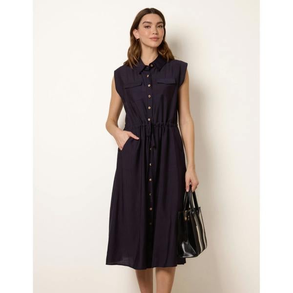 Blue Vanilla Utility Tie Waist Dress