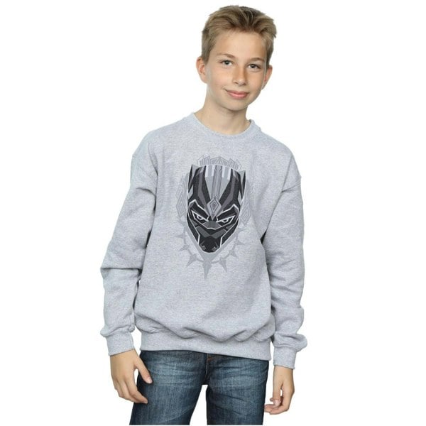 Marvel Boys Black Panther Head Sweatshirt - Sports Grey