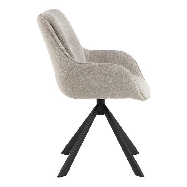 Wyld Haus Pebbleseed Set of 2 Sand Upholstered Swivel Dining Chair