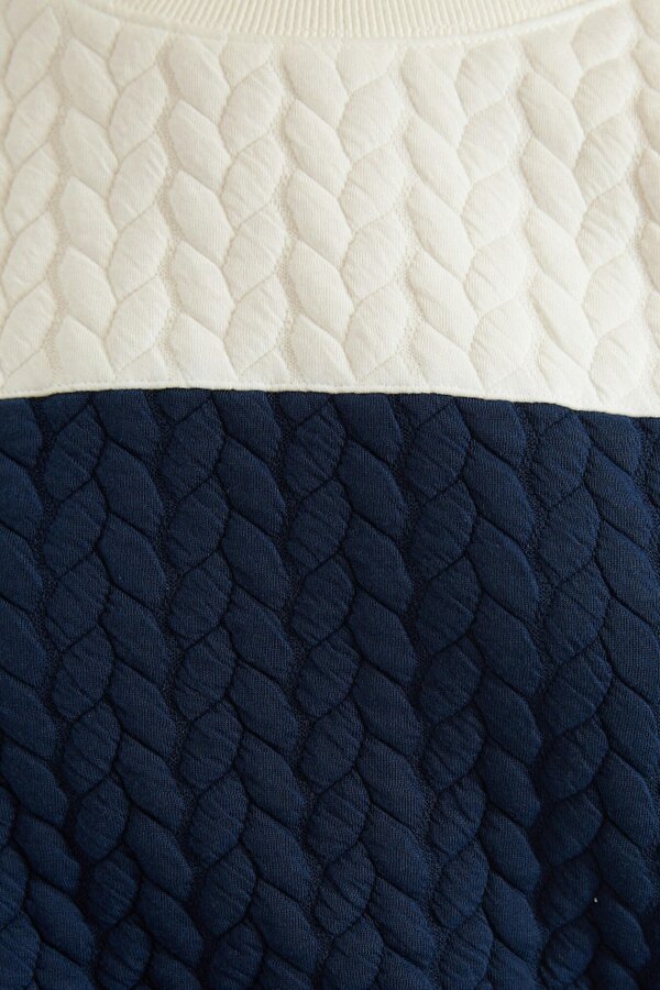 Louche Jan 2 Colour Sweatshirt - Navy and White