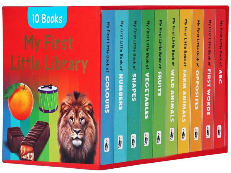 My First Little Library 10 Books Set Collection: (My First Little Book Of ABC, Shapes, Numbers, First Words