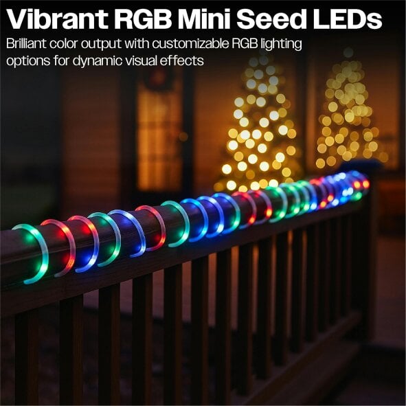 Scotts of Stow Xmas Haus RGB Mini Seed LED Multifunction String Lights APP Control  Multifunction Handheld Remote 24m
