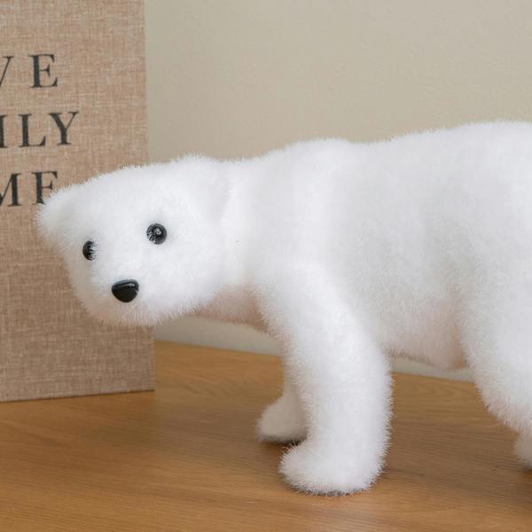 Samuel Alexander 25cm Freestanding Flocked Polar Bear Christmas Decoration
