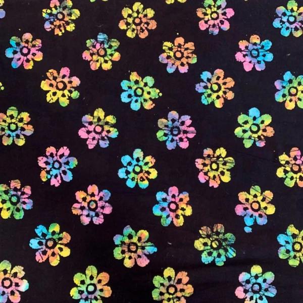 Minerva Multicoloured Cotton Batik Dressmaking & Quilting Fabric per metre, 110cm / 43" Wide
