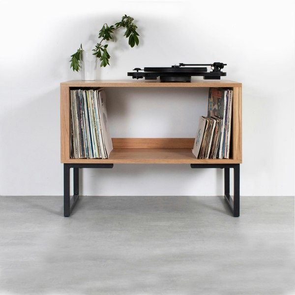 The Urban Editions Stanton Vinyl Storage cabinet on Square Legs