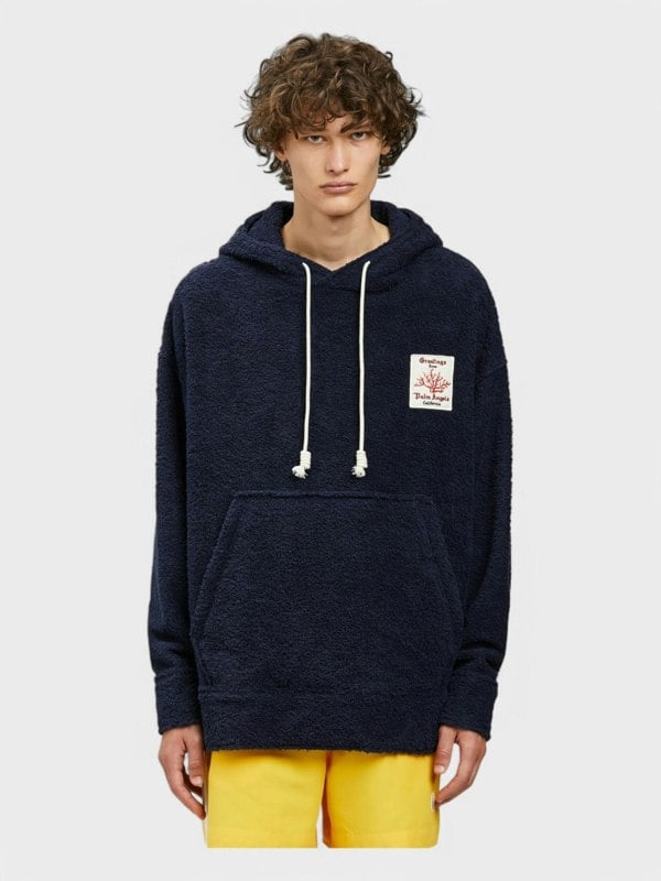 Palm Angels Coral Terry Hoodie Navy - Supplied FashionPalm Angels