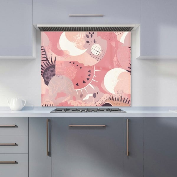 Warren Reed - Designer Abstract Pink White Kitchen Splashback